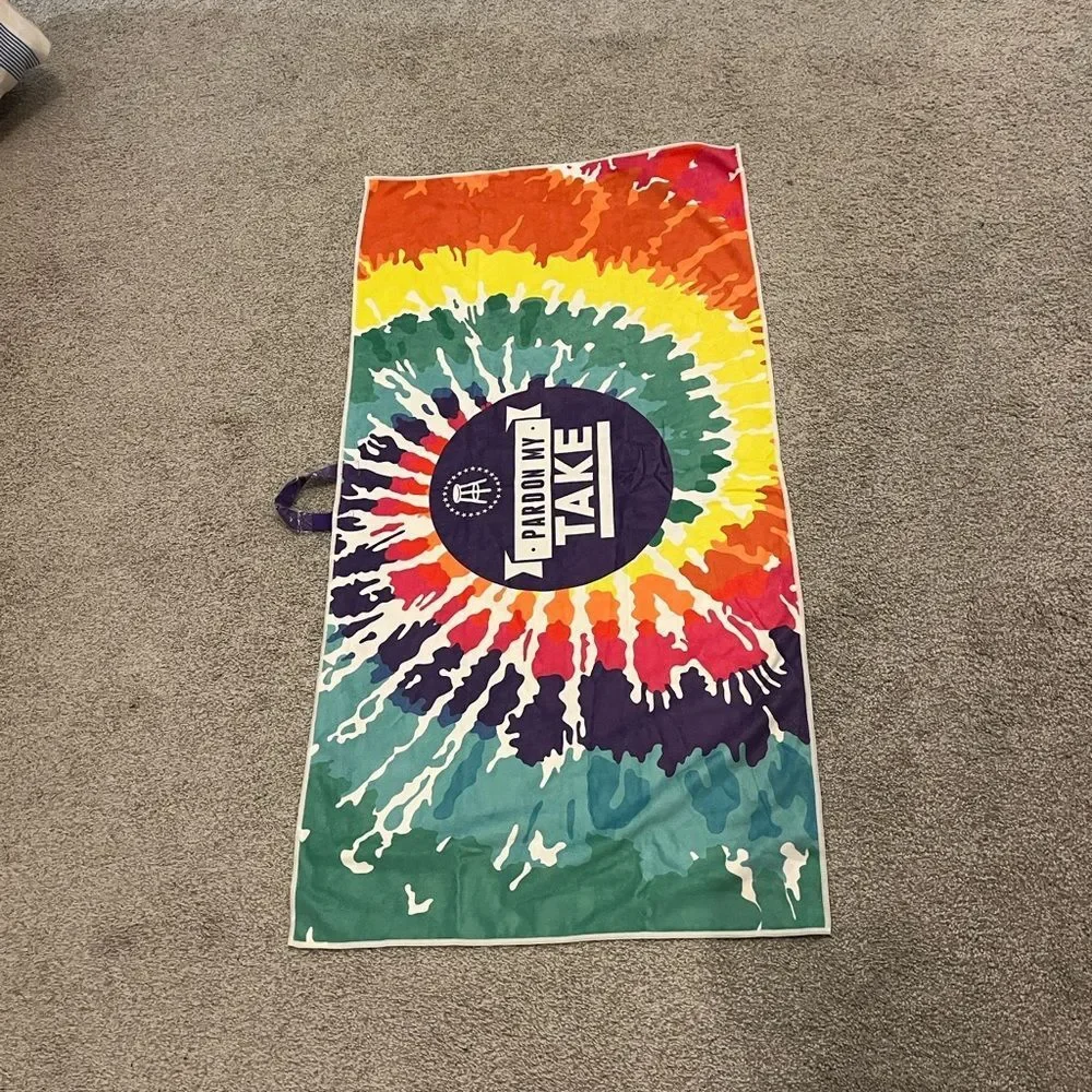 Pardon My Take Barstool Sports Splatter Tie Dye Microfibre Golf Towel 42”x 22”
